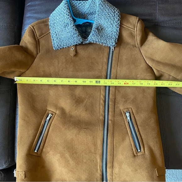 RD style Sherpa lined suede moto jacket medium - Picture 10 of 13